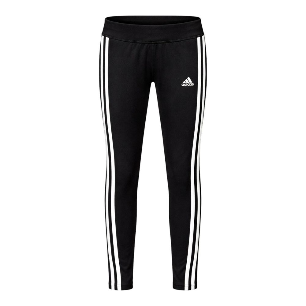 Adidas Black White 3 Stripes Leggings Pants Sporty Athletic Girls Size Small 7 8